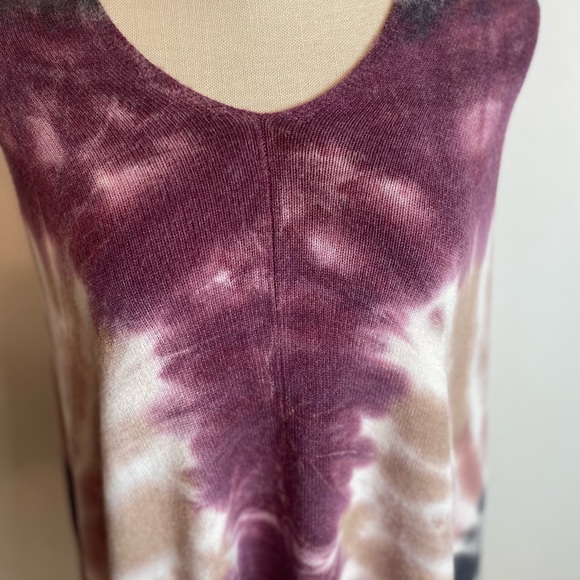 CHARLIE B Women's Poncho Petale/Misty Fringe Asymmetrical Tie-Dye One Size NEW - Picture 3 of 14